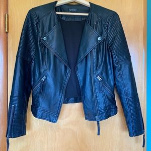 Topshop Faux Leather Moto Jacket, US 4